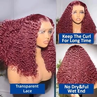 Peluca de Cabello Humano Personalizada, Color Rojo Borgoña, con Frente de Encaje # Pelucas sin pegamento 99J, peluca frontal de encaje HD de cabello humano, proveedor
