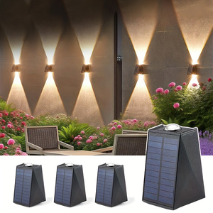 Lámpara <span class=keywords><strong>Solar</strong></span> de Pared con Iluminación Arriba y Abajo, Ultra Alta Luminosidad, LED, para Exteriores, Lámpara de Valla, IP65 Impermeable, para Patio, Jardín, Exterior - Product Image 1