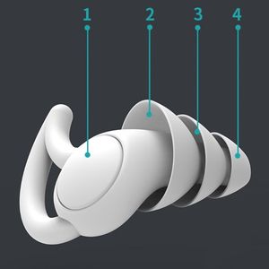 2/3 Couches Coniques Réduction Du Bruit Bouchons D'oreille 1 Paire En Silicone Souple Sommeil Isolation Sonore Protecteur D'oreille Casque Accessoires - Product Image 3