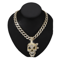 NL2258 Gros Mode Hip Hop Punk Bijoux Pendentifs Charmes Glacé Cz 3D Crâne Pendentif Diamant pour Collier