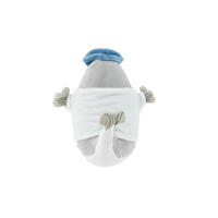 Peluche personnalisée en forme de poisson marin de dessin animé, mascotte en peluche avec lunettes de ski, badge brodé, tissu doux, vente en gros, faible MOQ