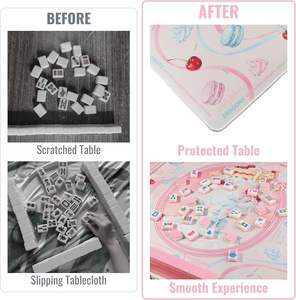Tapis de mahjong antidérapant de qualité supérieure avec règles de jeu, tapis de table de <span class=keywords><strong>poker</strong></span> portable pour les tuiles, les dominos et les jeux de cartes - Product Image 6