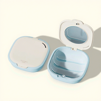Boîte de rangement multifonctionnelle avec miroir pour prothèses dentaires, étui portable pour appareils orthodontiques