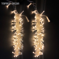 Guirlande lumineuse LED de Noël extérieure 10m 100 LED IP68 étanche 220V 2700K blanc chaud doux avec câble en caoutchouc conique et remplissage de colle, facile à installer