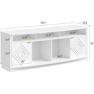 Meuble <span class=keywords><strong>TV</strong></span> LED moderne Centre de divertissement <span class=keywords><strong>TV</strong></span> 80 pouces avec prises de courant Console de stockage multimédia de jeu pour salon chambre à coucher - Product Image 4