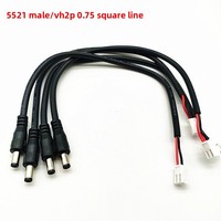 Özel Endüstriyel Güç Kablosu 075 05 03 mm² DC5525 Erkek Konnektör 5521 VH3.96 2P Terminal Kablosu Saf Bakır İletken PVC