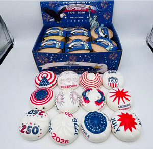 Juego de Caja de Regalo Antiestrés de Juguetes de Compresión de Material PU de Rebote Lento, Edición Aniversario EE. UU., con Diseño de Bollos al Vapor de Simulación Transfronteriza - Product Image 1