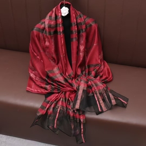 2026 Venta Directa de Fábrica: Chales de Seda de Alta Calidad para Mujer, Bufandas y Chales Tradicionales Grand <span class=keywords><strong>Plaza</strong></span> al por Mayor - Product Image 2