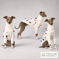 Nouveau pull de Noël festif à col montant en tricot pour chien, idéal pour les lévriers italiens et les whippets – Vêtement d'hiver pour animaux de compagnie