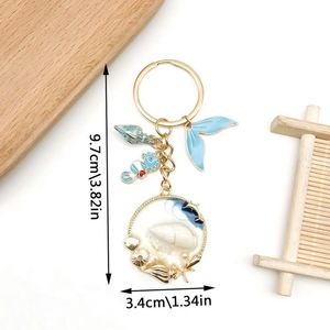 Customized Gifts Ocean Series Digital Voice Recording Keychain Creative Beach Design Starfish Oil Drop Alloy Silver Plating - Product Image 6