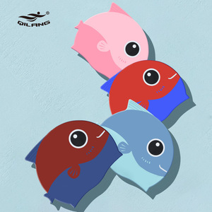 Bonnet de bain en silicone en forme de poisson pour enfants Qilang, design de dessin animé imperméable pour la natation des enfants - Product Image 3