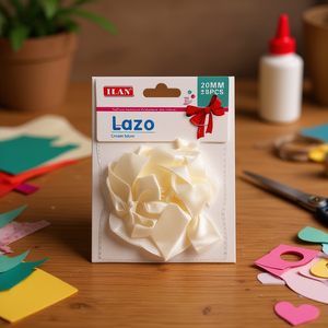 Noeud en satin crème Ilan Lazo 20 mm pour la création de décorations - Product Image 2