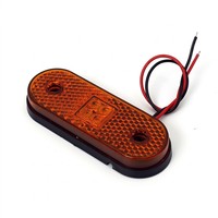 Feu de gabarit latéral ovale à LED, réflecteur prismatique en nid d'abeille, bande SMD, 3 couleurs, 24V, pour camion, remorque, bus, poids lourd