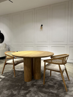 Meubles de style bois rond noir, table à manger en chêne massif avec 6 chaises en bois pour salle à manger