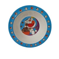 Veweet — service de table rond pour enfants, vaisselle en mélamine, avec bols, tasse, fourchette, dessin animé, mignon, 5 pièces