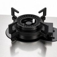 Cuisinière à gaz à quatre brûleurs avec allumage par impulsions, plaque en acier inoxydable, cuisinière à gaz de classe A, installation portable, pour la maison