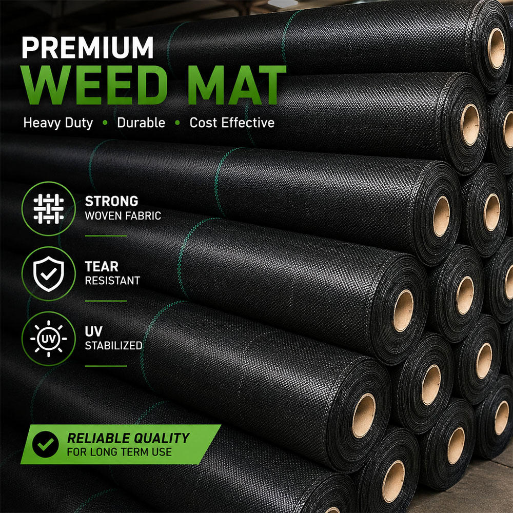 Chaq Vineyard Woven Weed Mat High Density Ground Cover Fabric Commercial Grade Heavy Duty Landscape Fabric Weed Barrier