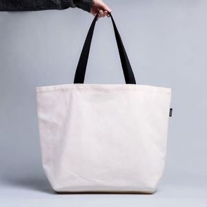 Custom <b>Printed</b> Tote Shopping Bag <b>Large</b> Cotton Canvas Customizable Handle Recyclable Letter Pattern CMYK <b>Printing</b> Zipper Closure - Product Image 1