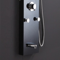 Colonne de douche noire murale en acier inoxydable