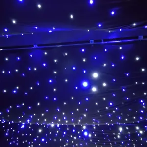 Cortina led twinkle com luz azul e branca, decoração de fundo para discoteca e clube noturno