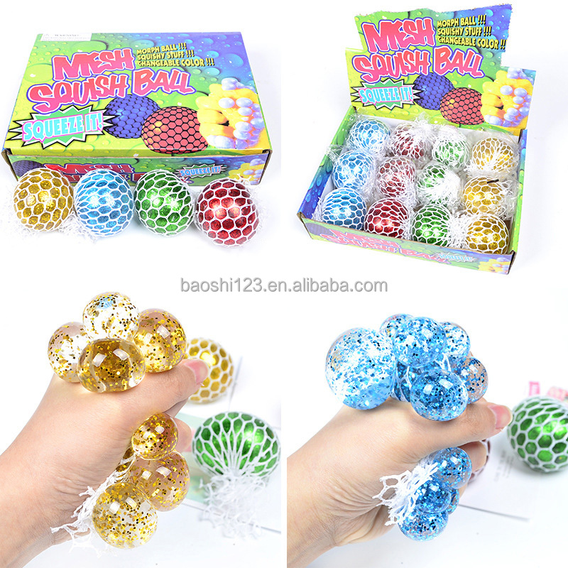 Bola de uva con purpurina de 6 cm