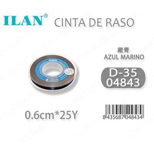 Nastro in Raso Blu Navy 0,6 cm 25Y D35 - Product Image 1