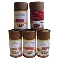 HONGE papier de texture de boîte cylindrique de qualité alimentaire de conception personnalisée pour boîte ronde de café/thé/collation avec impression spéciale de surface de couvercle