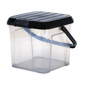 Seau de pêche Xitianlong 355x360x294mm, conteneur portable épaissi pour le stockage de poissons vivants avec couvercle, rectangulaire, noir, 12-20L - Product Image 5