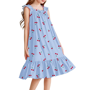 Vente flash - Robe <span class=keywords><strong>de</strong></span> <span class=keywords><strong>nuit</strong></span> à imprimé floral pour filles, sans manches, douce et respirante, pyjama pour enfants <span class=keywords><strong>de</strong></span> 5 à 14 ans, vêtements <span class=keywords><strong>de</strong></span> <span class=keywords><strong>nuit</strong></span> décontractés, vêtements <span class=keywords><strong>de</strong></span> maison - Product Image 4