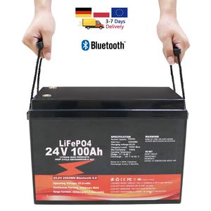 Литиевая батарея LiFePO4 24В 50Ач 100Ач 150Ач 200Ач 230Ач 300Ач глубокого разряда с Bluetooth BMS и элементами класса А для автодомов, морского транспорта, солнечных систем - Product Image 3