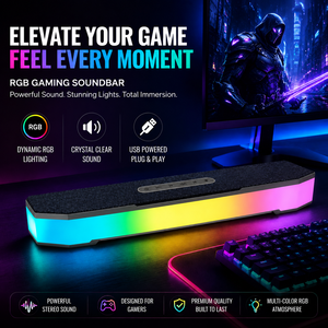 Barra de Sonido para PC 2026, la Más Vendida, Sonido 5.4 con Micrófono Integrado, Audio Nítido, Luces RGB con Perilla de Volumen - Product Image 3