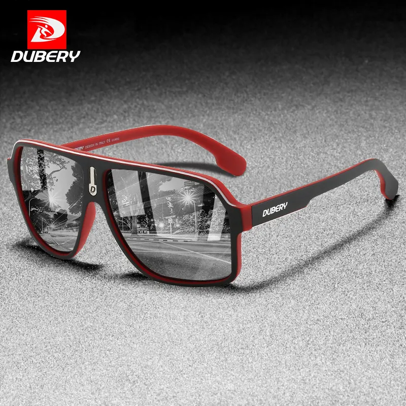 DUBERY Sunglasses Men Polarized UV400 High-Quality Fashion TAC Mirror PC Frame Ultralight Men Sun Glasses Outdoor D103