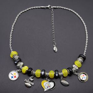 Kalung Liontin Bola Rugby NFL Grosir, Kalung Manik-Manik Gaya Hip-hop Punk Berlapis Perak Modis untuk Pesta dan Hadiah - Product Image 5