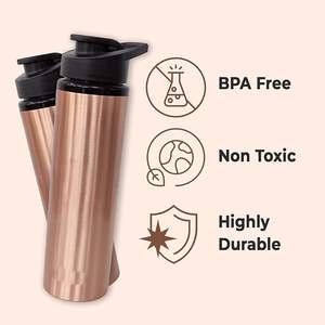 Leak Proof Sipper Industries <b>Copper</b> <b>Water</b> <b>Bottle</b> with Sipper 750ml for Home Office from Indian Supplier - Product Image 2