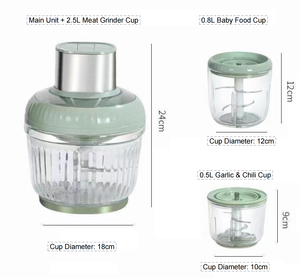 أفضل مفرمة طعام صغيرة رخيصة من الفولاذ المقاوم للصدأ من الشركة المصنعة، سعة 2 لتر و3 لتر، مفرمة كهربائية للمطبخ للاستخدام المنزلي - Product Image 4