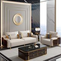 Modernes U-förmiges Ecksofa aus Echtleder mit Latexfüllung und Holzbeinen - Hochwertiges Luxus-Wohnzimmermöbel-Set