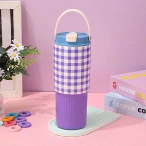 Gobelet de voiture isotherme en acier inoxydable de 30 oz avec couvercle et paille – Tasse de voyage isolée pour boissons chaudes/froides, cadeau promotionnel - Product Image 4