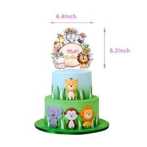 Ensemble de fête sur le thème de la <span class=keywords><strong>jungle</strong></span> florale, bannière d'anniversaire, décoration de gâteau, ballon, décoration de fête de style bohème - Product Image 6