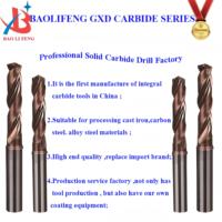 Foret universel 3D Baolifeng GXD série 3mm-20mm diamètre foret en carbure de tungstène liquide de refroidissement interne foret hélicoïdal HRC45