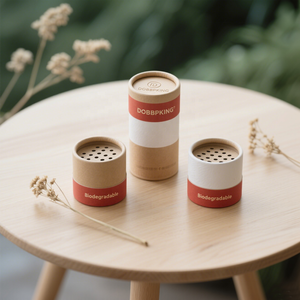 Bote de papel de sal redondo de cartón biodegradable, tubo de papel en relieve de especias, latas de pimienta con parte superior de coctelera - Product Image 3