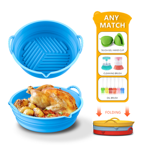 Chảo Chiên Không Khí Có Thể Gập Lại Bằng Silicon Khay Nướng Lò Nướng Tấm Chiên Pizza Gà Nồi Chiên Không Dầu Chảo Nướng Bánh Tròn Tái Sử Dụng Phụ Kiện Nồi Chiên Không Khí - Product Image 2