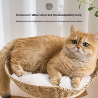 PAIPET Pohon Kucing Rotan Custom dengan 3 Keranjang, Kemasan Karton, 4 Tingkat, Tiang Sisal, Mainan Gantung Awan, Grosir