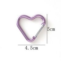 Vente en gros de porte-clés mousqueton en forme de coeur boucle de suspension en alliage d'aluminium fermoir à mousqueton à ressort bricolage sac à dos porte-clés artisanat
