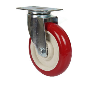 Rueda de plástico PU para carrito, rueda giratoria de material fresco, resistente a baja temperatura, 4 pulgadas, venta al por mayor - Product Image 1