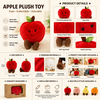 Peluche personnalisée en coton PP, douce et rembourrée, en forme de banane, pomme, légumes, avec visage souriant, coussin personnalisé