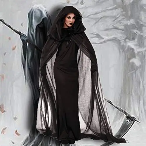 Produk Baru Gaun Panjang Wanita Kostum Cosplay Halloween Baju Penyihir Vampir
