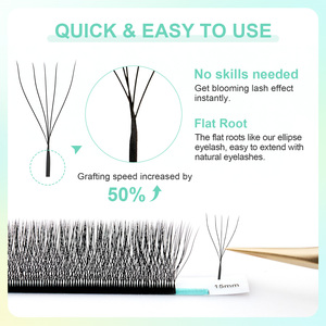 NAGARAKU <span class=keywords><strong>Extensiones</strong></span> de <span class=keywords><strong>Pestañas</strong></span> de Floración Automática en Forma de W 3D 4D 5D 6D Abanicos Prearmados Naturales Suaves Ligeras y Densas - Product Image 5