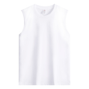 Débardeur <span class=keywords><strong>Homme</strong></span> Col Rond 100% Coton Lourd 230g Respirant Décontracté pour la Course Absorption de la Transpiration Séchage Rapide <span class=keywords><strong>Sans</strong></span> Manches - Product Image 2