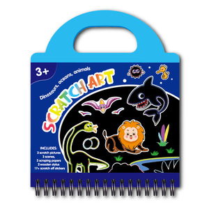 Trois-en-un Scratch bricolage livre Portable aquarelle jouet éducatif petite enfance Animal <span class=keywords><strong>marin</strong></span> dinosaure thème <span class=keywords><strong>papier</strong></span> carton - Product Image 6