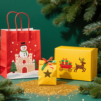 Sacs en papier biodégradables marron personnalisés imprimés pour la vente au détail, sacs alimentaires laminés en carton blanc, petits sacs mini de luxe de marque pour Noël